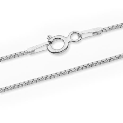 Venezianerkette - 1.0 mm - 18k Weißgold Vermeil