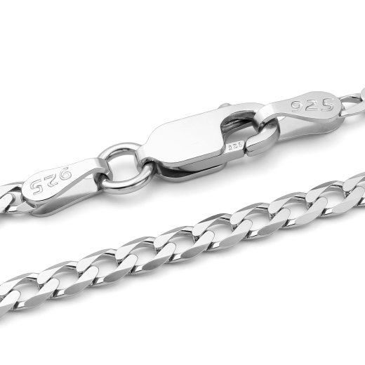 Panzerkette - 2.9 mm - Rhodiniertes Silber
