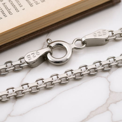 Bismarck Kette - 3.0 mm - Rhodiniertes Silber