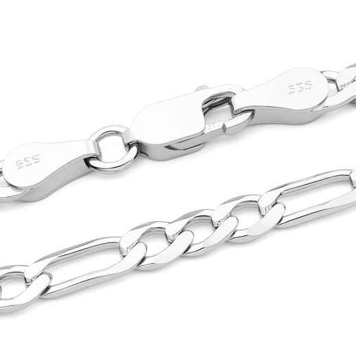 Figaro Kette - 3.8 mm - Rhodiniertes Silber Figaro Kette - 3.8 mm - Rhodiniertes Silber