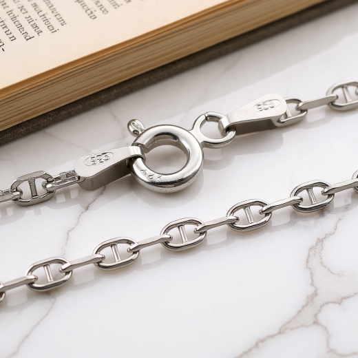 Marine Kette Rund - 2.4 mm - Rhodiniertes Silber