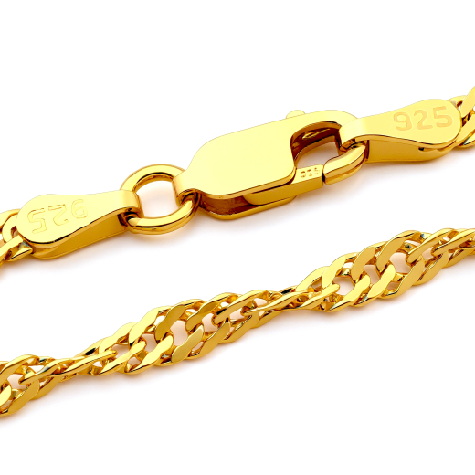 Singapurkette - 3.0 mm - 24k Gold Vermeil