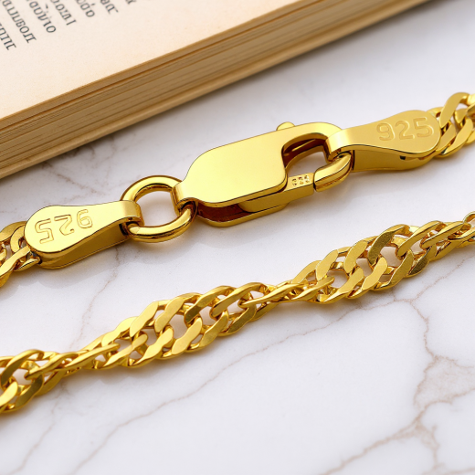 Singapurkette - 3.0 mm - 24k Gold Vermeil