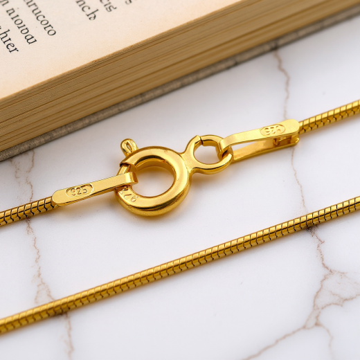 Schlangenkette - 0.8 mm - 24k Gold Vermeil