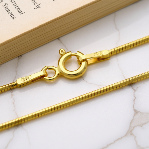 Schlangenkette Achteckig - 0.8 mm - 24k Gold Vermeil