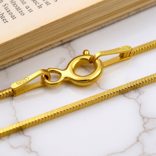 Schlangenkette Viereckig - 1.0 mm - 24k Gold Vermeil