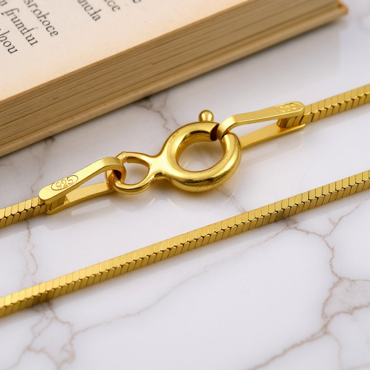 Schlangenkette Viereckig - 0.75 mm - 24k Gold Vermeil