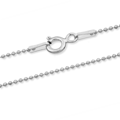Ball Chain - 1 mm - 18K White Gold Vermeil Ball Chain - 1 mm - 18K White Gold Vermeil