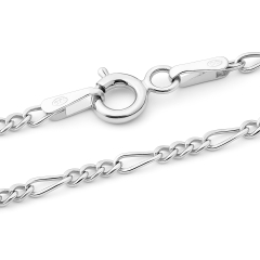 Figaro Kette - 1.5 mm - 18k Weißgold Vermeil Figaro Kette - 1.5 mm - 18k Weißgold Vermeil