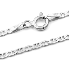Marine Kette Flach - 2.0 mm - 18k Weißgold Vermeil Marine Kette Flach - 2.0 mm - 18k Weißgold Vermeil