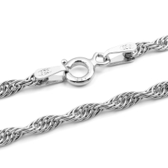 Prince of Wales Kette - 2.2 mm - 18k Weißgold Vermeil Prince of Wales Kette - 2.2 mm - 18k Weißgold Vermeil