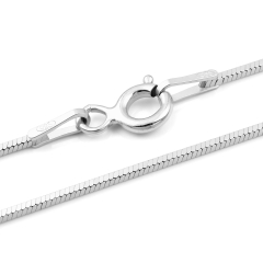 Schlangenkette Viereckig - 0.75 mm - Rhodiniertes Silber Schlangenkette Viereckig - 0.75 mm - Rhodiniertes Silber