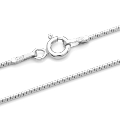 Schlangenkette Achteckig - 0.8 mm - Rhodiniertes Silber Schlangenkette Achteckig - 0.8 mm - Rhodiniertes Silber