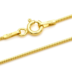 Schlangenkette Achteckig - 1.0 mm - 24k Gold Vermeil Schlangenkette Achteckig - 1.0 mm - 24k Gold Vermeil