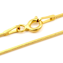 Schlangenkette Viereckig - 1.0 mm - 24k Gold Vermeil Schlangenkette Viereckig - 1.0 mm - 24k Gold Vermeil